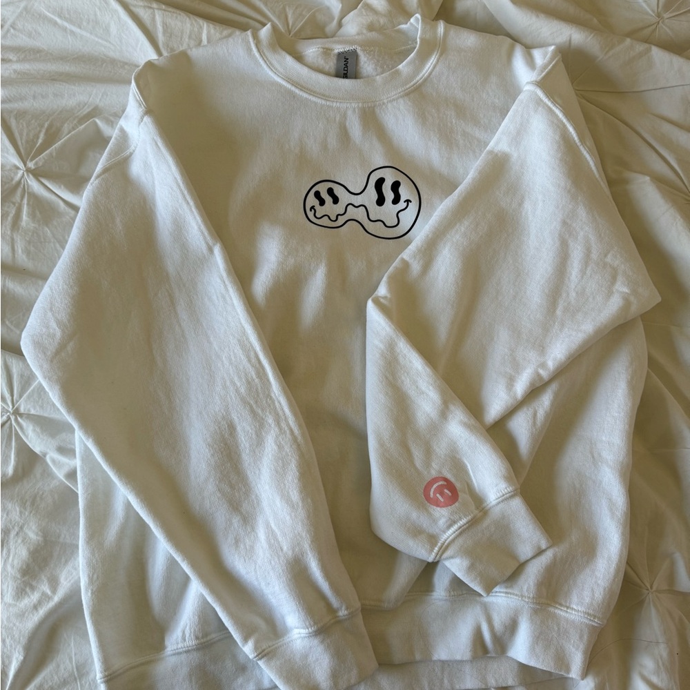 Custom “Twin Smiley” Sweatshirt With Wrist Smiley